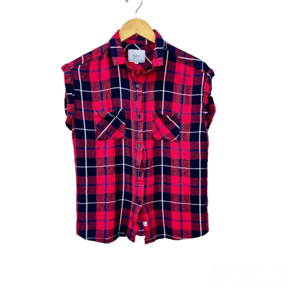 Rails Britt Plaid Button Down Sleeveless Shirt‎ Women’s Sz Medium